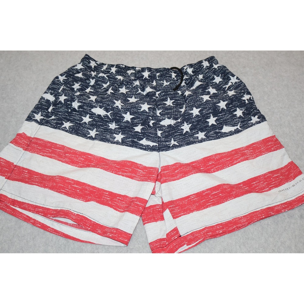 Columbia PFG Swim Lined Shorts Mens Small Red America Performance Fishing Gear